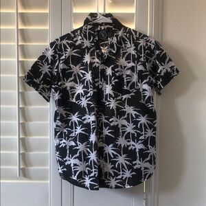 Black and White Palm Tree Print Boy’s Shirt